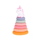 Kép 2/3 - Szilikon Bébi Toronyépítő Játék - Érzékszervi Piramis