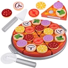 Kép 1/8 - Szeletelhető Fa Játék Pizza Készlet