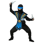 Kép 2/3 - Fekete-Kék Ninja Jelmez 11-13 Évesre