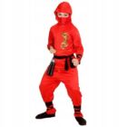 Kép 3/3 - Red Dragon Ninja Jelmez 8-10 Évesre
