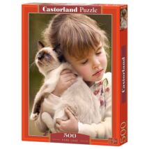 Castorland 500 db-os Puzzle - Kislány cicával 