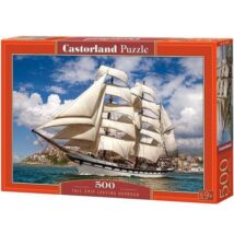 Castorland 500 db-os Puzzle - A Magas Hajó Elhagyja a Kikötőt