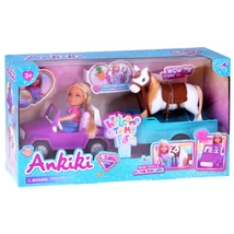 Ankiki Szett: Farmer Baba Lóval, Autóval és Utánfutóval 