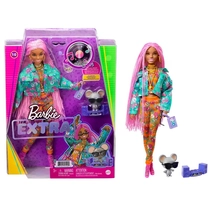  Barbie Extra baba virágos türkíz dzsekiben