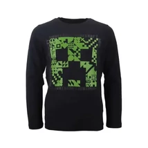 Minecraft Fekete Gyerek Hosszú Ujjú Póló, Felső 9 év / 134 cm