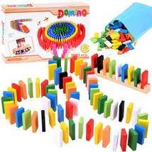 Domino - Színes Fa Kockák 300 Darabos