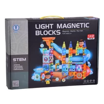 Világító Mágneses Építőjáték / Golyópálya 142 darabos