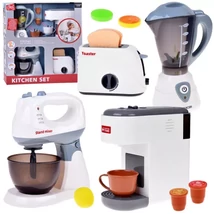 Játék Konyhai Gépek Szett: Kávégép, Toaster, Mixer, Turmixgép