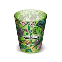 Minecraft Mintás Zöld Műanyag Pohár 