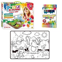 Óriás Színezhető Puzzle - Őserdei Állatok