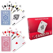 Plasztik Bevonatú Franciakártya Pakli 2x52 lapos + 6 Joker - Canasta
