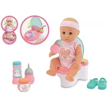 Pisilős Baba Lehúzható WC-vel és Kiegészítőkkel Pisilős Baba Lehúzható WC-vel és Kiegészítőkkel