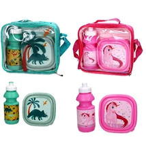 1db Unikornis Vagy Dinoszaurusz Uzsonnás Készlet: Táska, Doboz, Kulacs