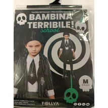 Wednesday - Fekete Inges Lány Jelmez Parókával - M Méret (5- 6Éves)