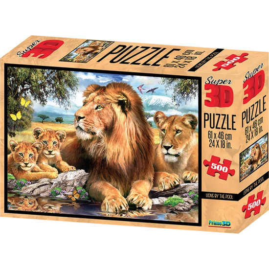 National Geographic 3D Puzzle: Oroszlánok a víz mellett 500 db 