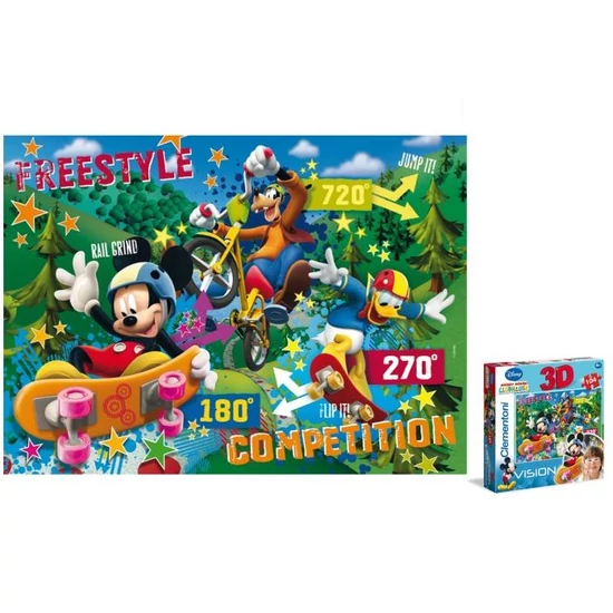 Disney 3D-s Mickey Egér Puzzle 104 db