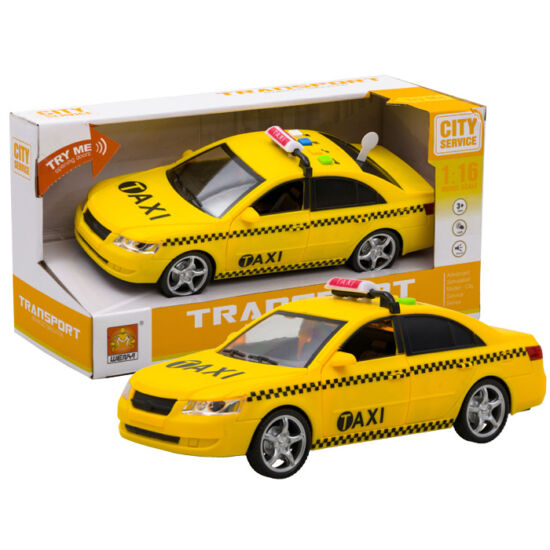 Hangokat Adó és Világító Sárga Taxi