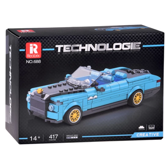 Technologie Blokk Retró Luxusautó Kabrió 