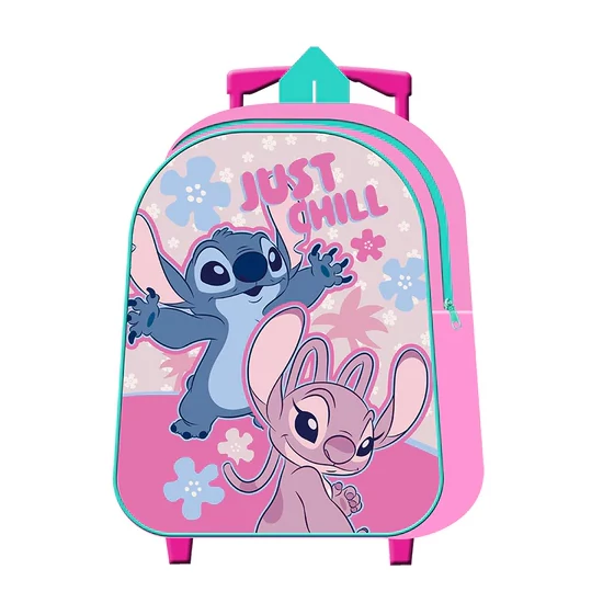 Stitch és Angel - Gurulós Bőrönd Hátizsák 29cm