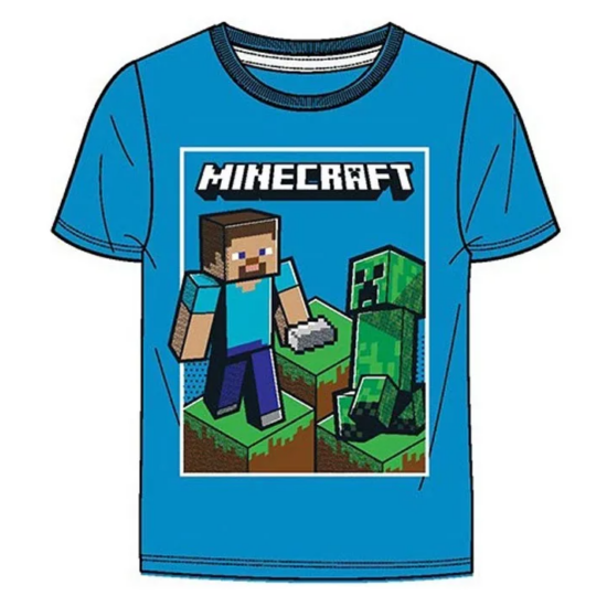 Kék Minecraftos Póló: 8 évesre