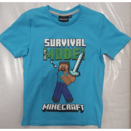 Világos Kék Minecraftos Póló: 12 évesre