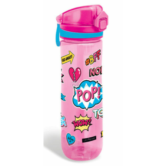 Rózsaszín Lollipop-os Műanyag Kulacs 600 ml-es