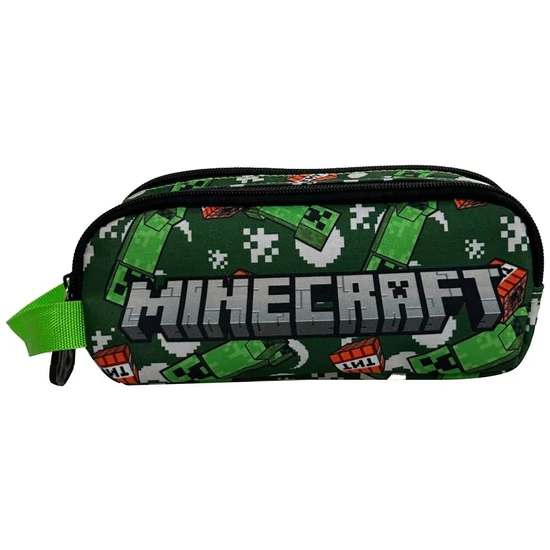 Minecraft - Ovális Dupla Tolltartó - Creeper, TNT és Robbanás