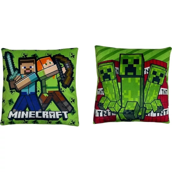 Minecraft Kétoldalas Párna - Steve Alex / Creeperek TNT