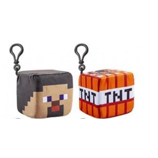 Minecraft - Plüss Kocka - Kulcstartó Többféle