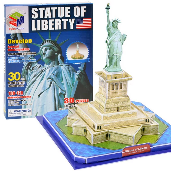 3D-s Kirakó Puzzle - Szabadság-szobor 