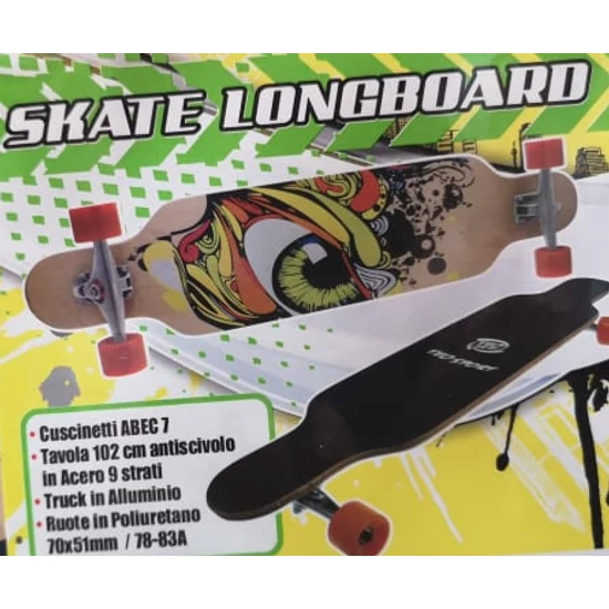 Fa Longboard Zöld Szem Mintával 102 cm-es