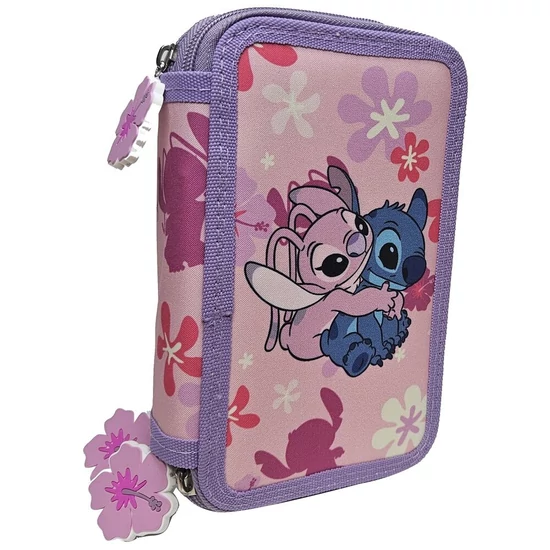 Liló és Stitch - Stitch és Angel - 3 Szintes Töltött Tolltartó