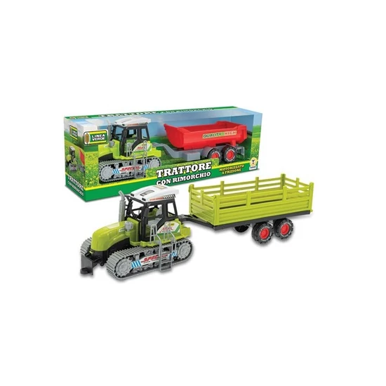 Lánctalpas Traktor Utánfutóval